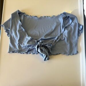 SHEIN Blue Ribbed Crop Top